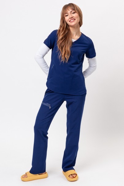 Women's Healing Hands Skyler scrub top navy-2