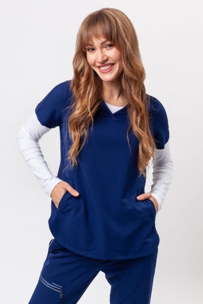 Women's Healing Hands scrubs set (Skyler top, Nisha trousers) navy-3