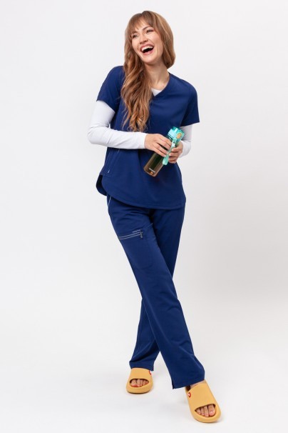 Women's Healing Hands scrubs set (Skyler top, Nisha trousers) navy-2
