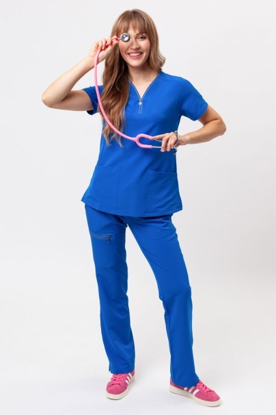 Women's Healing Hands scrubs set (Sonia top, Nisha trousers) royal blue-2