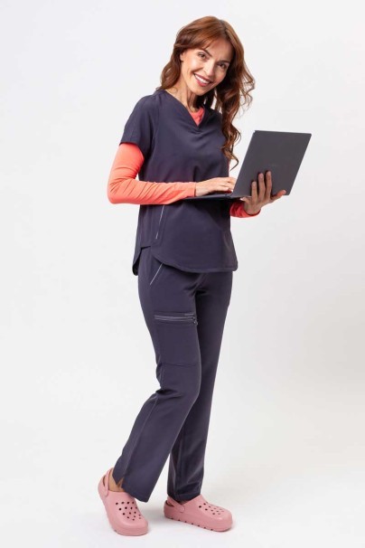 Women's Healing Hands Nisha scrub trousers pewter-2