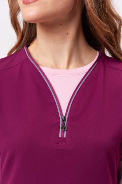 Women's Healing Hands Sonia scrub top wine-2
