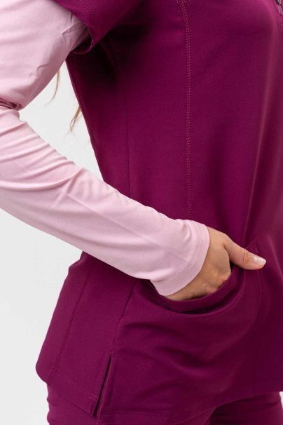 Women's Healing Hands Sonia scrub top wine-6