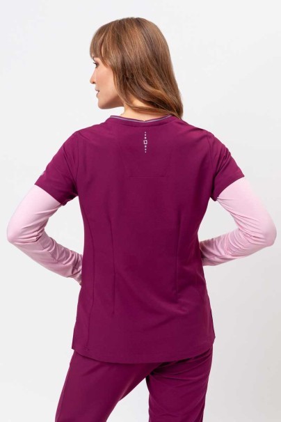 Women's Healing Hands Sonia scrub top wine-3