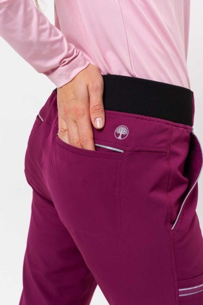 Women's Healing Hands Nisha scrub trousers wine-5