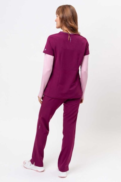 Women's Healing Hands scrubs set (Sonia top, Nisha trousers) wine-2