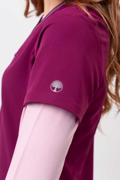 Women's Healing Hands scrubs set (Sonia top, Nisha trousers) wine-6