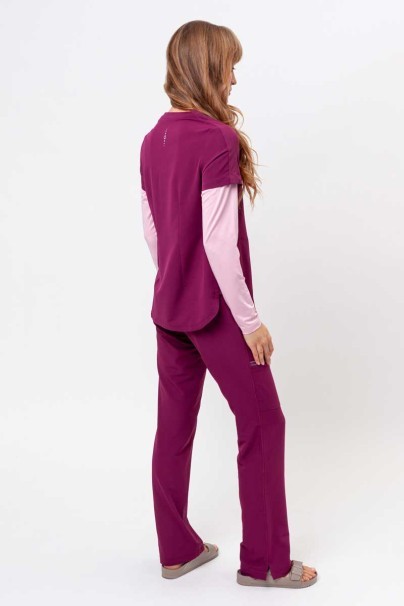 Women's Healing Hands Skyler scrub top wine-8