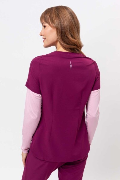 Women's Healing Hands Skyler scrub top wine-3