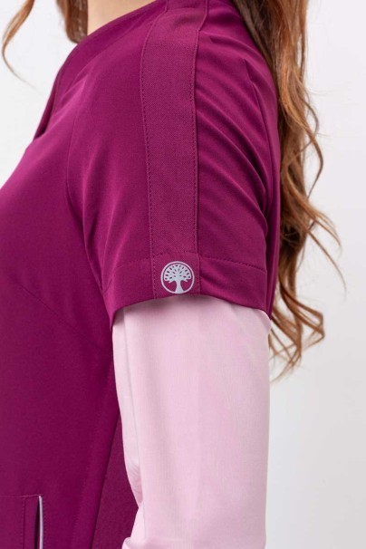 Women's Healing Hands Skyler scrub top wine-5
