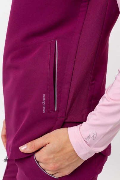 Women's Healing Hands Skyler scrub top wine-7