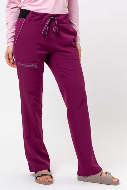 Women's Healing Hands scrubs set (Skyler top, Nisha trousers) wine-9