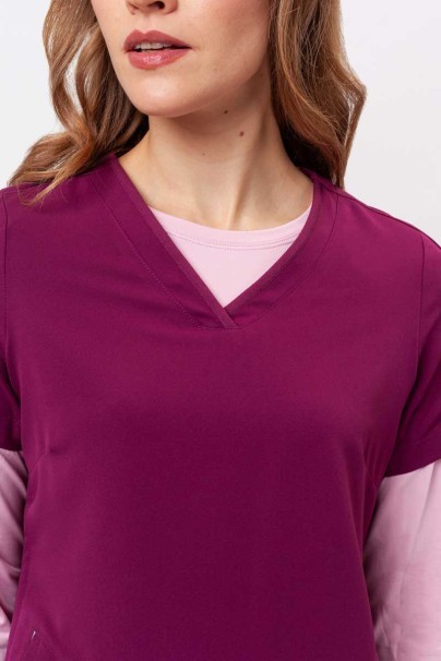 Women's Healing Hands scrubs set (Skyler top, Nisha trousers) wine-5