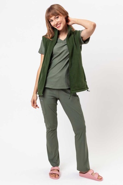 Women’s Malfini Fleece vest bottle green-2