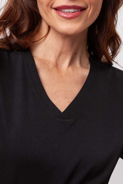 Women's Healing Hands Monica V-neck scrub top black-3