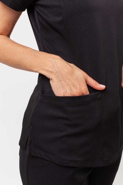 Women's Healing Hands Monica V-neck scrub top black-5