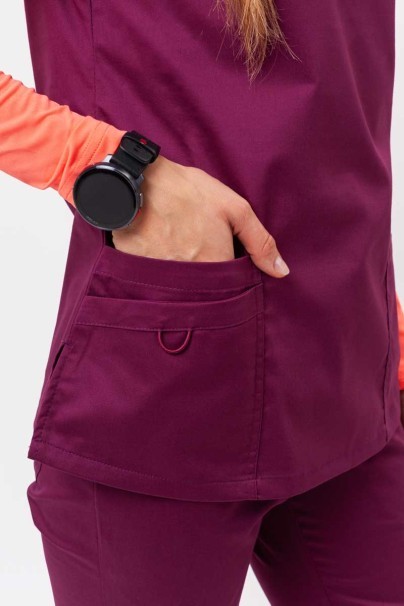 Women's Uniforms World Alyssa scrub top wine-5