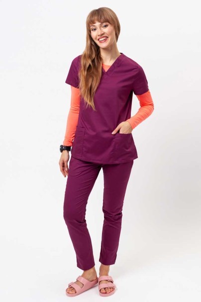 Women's Uniforms World Zora scrub top wine-2