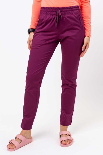 Women's Uniforms World scrubs set (Alyssa top, Zora trousers) wine-7