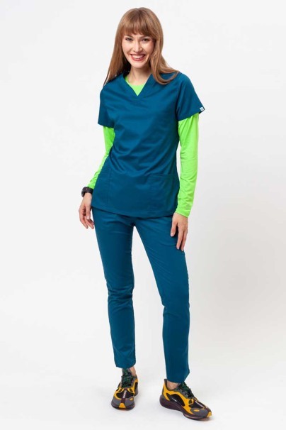 Women's Uniforms World Alyssa scrub top caribbean blue-6