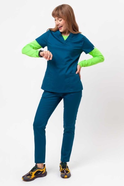 Women's Uniforms World scrubs set (Alyssa top, Zora trousers) caribbean blue-1