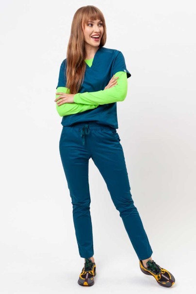 Women's Uniforms World scrubs set (Alyssa top, Zora trousers) caribbean blue-14