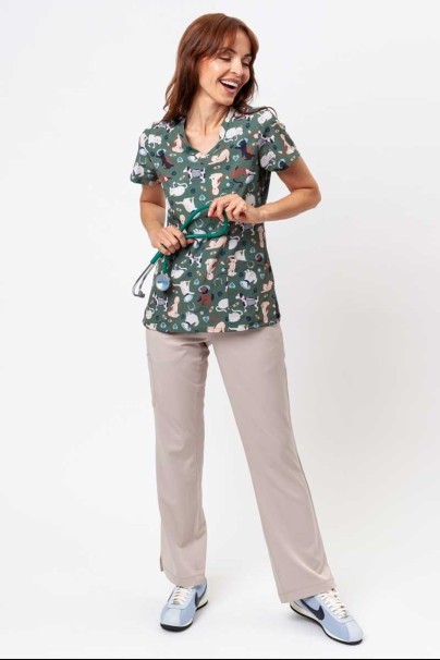 Women’s Maevn Prints scrub top Cuddly Checkup-2