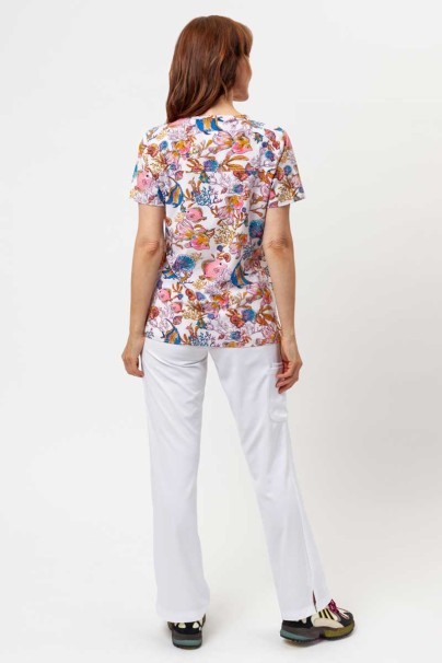 Womens Cherokee Prints V-neck scrub top Fin-tastic Watercolor-5