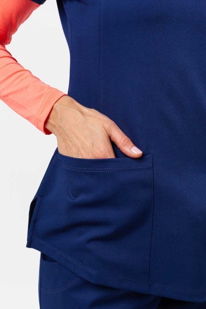 Women's Healing Hands Monica V-neck scrub top navy-5