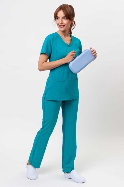 Women's Cherokee Infinity Slim Pull-on scrub trousers teal blue-8