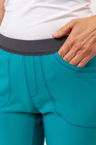 Women's Cherokee Infinity Slim Pull-on scrub trousers teal blue-3