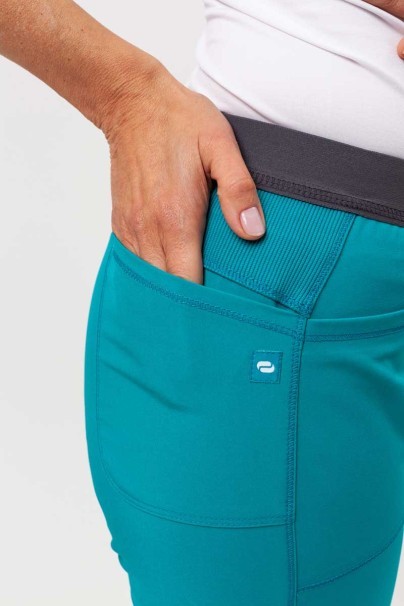 Women's Cherokee Infinity Slim Pull-on scrub trousers teal blue-4