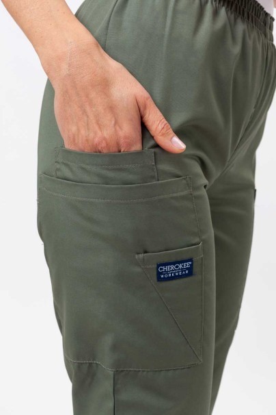 Women’s Cherokee Originals Natural Rise scrub trousers olive-3