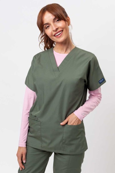 Women's Cherokee Originals scrubs set (V-neck top, N.Rise trousers) olive-2