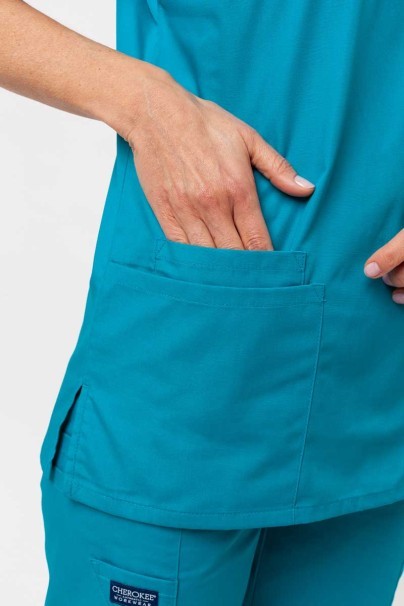 Women’s Cherokee Originals V-Neck scrub top teal blue-5