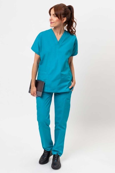 Women’s Cherokee Originals V-Neck scrub top teal blue-2
