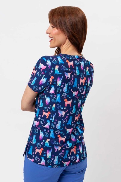 Women’s Maevn Prints scrub top Furr-ever Colorful-2