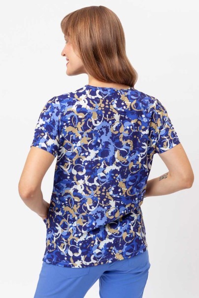 Women's Sunrise Uniforms Prints scrub top Blue Abstract-2