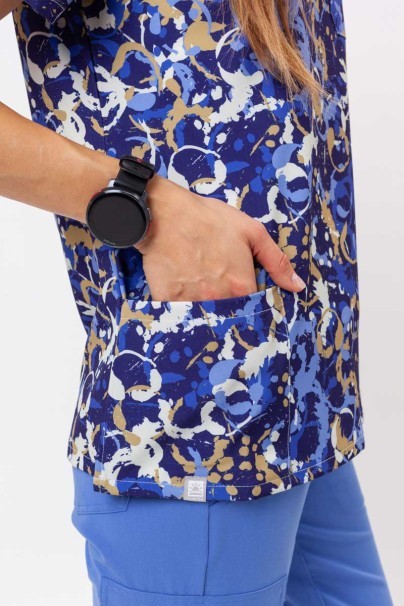 Women's Sunrise Uniforms Prints scrub top Blue Abstract-4