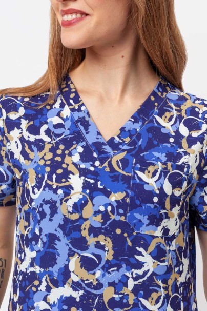 Women's Sunrise Uniforms Prints scrub top Blue Abstract-2