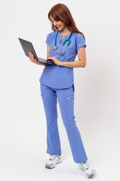 Women's Maevn Momentum Dolman scrub top ceil blue-7