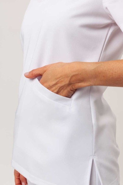 Women's Sunrise Uniforms Premium scrubs set (Aura top, Vibe jogger trousers) white-5