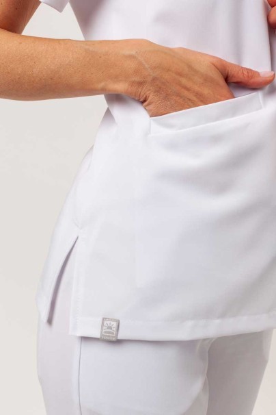 Women's Sunrise Uniforms Premium scrubs set (Aura top, Vibe jogger trousers) white-4