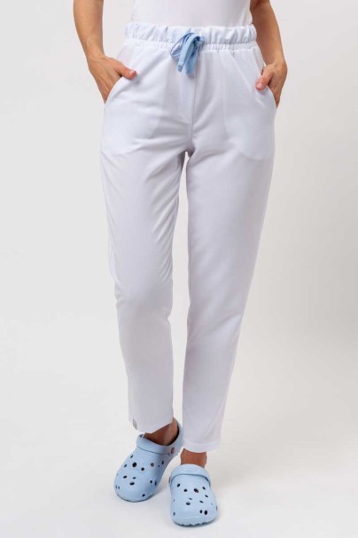 Women's Sunrise Uniforms Premium scrubs set (Aura top, Pride trousers) white-7