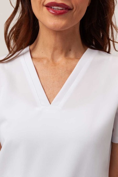 Women's Sunrise Uniforms Premium scrubs set (Aura top, Pride trousers) white-6