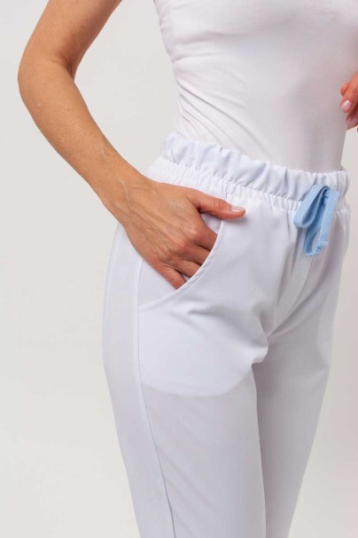 Women's Sunrise Uniforms Premium scrubs set (Aura top, Pride trousers) white-9