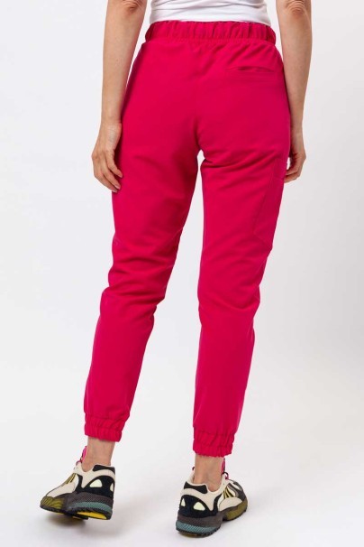 Women's Sunrise Uniforms Premium scrubs set (Aura top, Vibe jogger trousers) raspberry-8