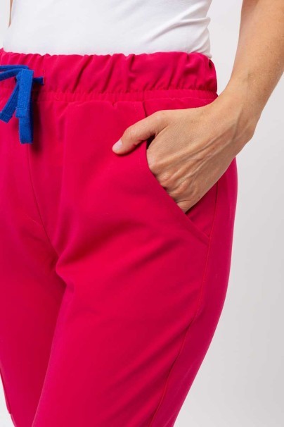 Women's Sunrise Uniforms Premium scrubs set (Aura top, Vibe jogger trousers) raspberry-11