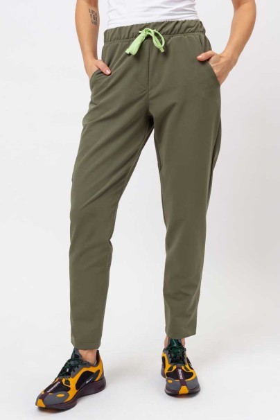 Women's Sunrise Uniforms Premium scrubs set (Aura top, Pride trousers) olive-6