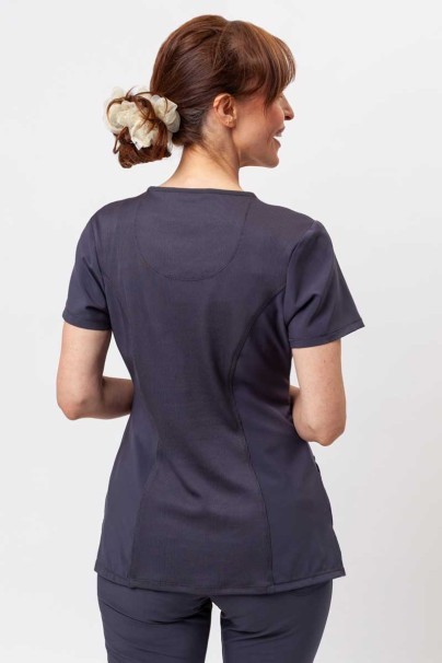 Women's Cherokee Infinity Round Neck scrub top white pewter-2